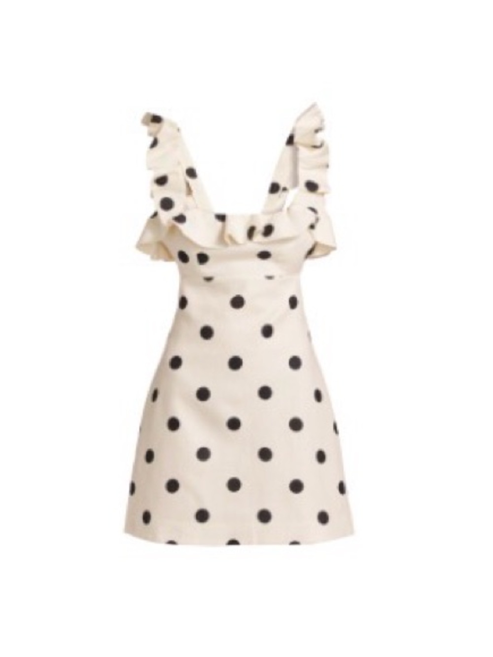 Zimmermann Cream Mini Dress with Black Polka Dots